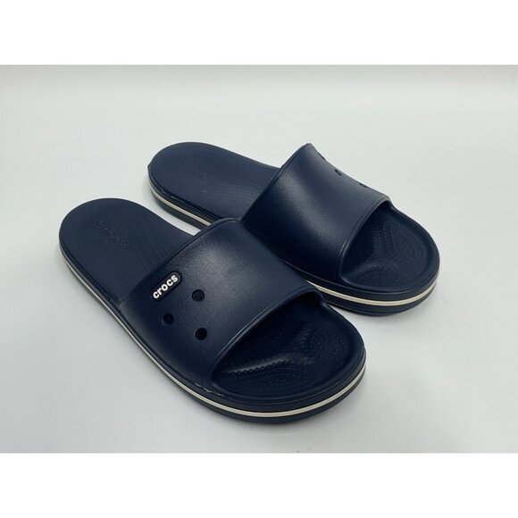 Crocs Crocband III Slide Sandals 205733 Women’s 9 Men’s 7 Navy Blue Slip On - Picture 2 of 9